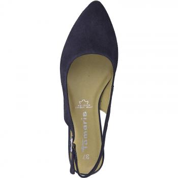 Tamaris 1‑1‑29400‑22: Navy Slingpumps mit Leder‑Knöchelriemen für Damen 36 EU