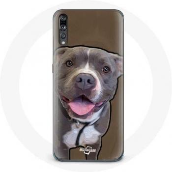 White Gray Pitbull Dog Case for Huawei P20