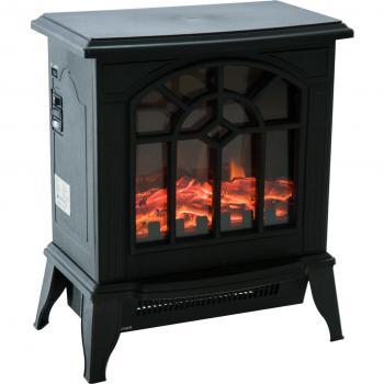 HOMCOM Chimenea Eléctrica de Pie Movible y Decorativo 1000/2000W