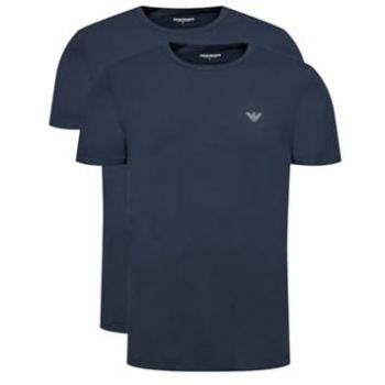 Emporio Armani Menswear: 2 Navy T-Shirts with Crew Neck
