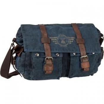 Greenbury Messenger Chic Blu-Marrone