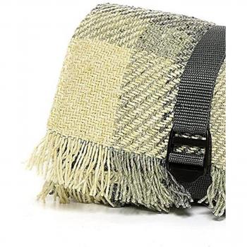 Picnic Rug Roll Blanket Webbing Strap British Made Keith Check Duck Egg Charcoal