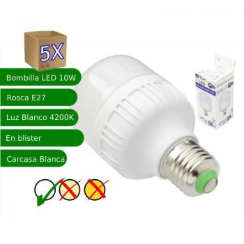 Jandei 5 Stück LED-Lampen 10W E27 4200K