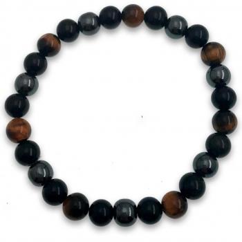 Oeil de Tigre & Obsidienne 8 mm