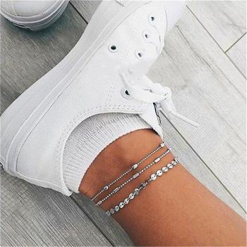 Vintage Double Layer Chain Foot Bracelet