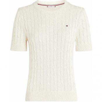 Tommy Hilfiger Baumwollpullover für Damen, Creme, XS