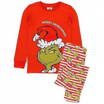 Ensemble de pyjama de Noël pour enfants 5-6 ans Grinch Rouge/vert/blanc