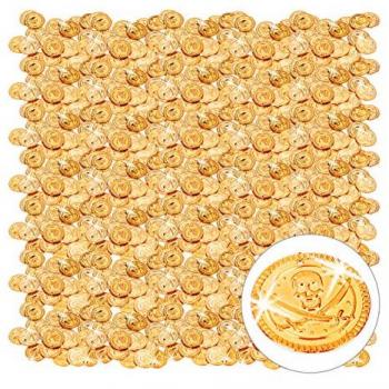 Pièces d'Or de Pirate, Lot de 1152 Monnaies Dorées