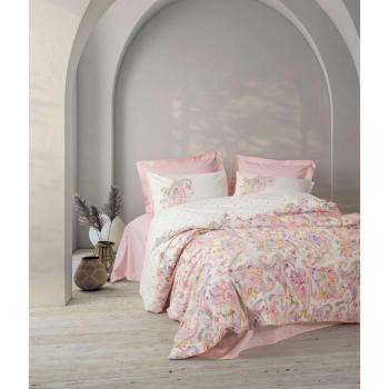 Lot rose « Douceur Coton » – Couette 220 × 240 cm, deux taies d'oreiller 60 × 60 cm, 100 % coton renforcé