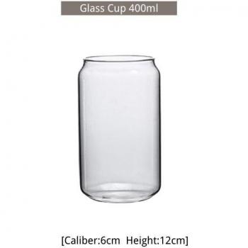 Taza de cristal artesanal con pajita para mocha