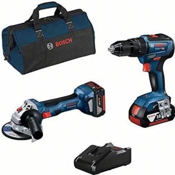 Bosch Professional Marteau Perforateur GSB 18V-55 + Meuleuse GWS 18V-7 + 2x Batterie 4.0Ah Li-Ion + Sacoche