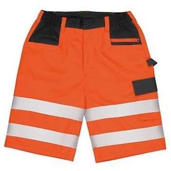 Short homme sécurité haute visibilité orange