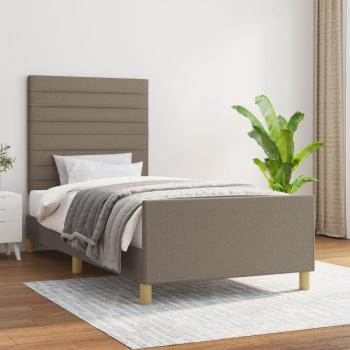 Lit Simple Adulte Taupe 100x200 cm Tissu