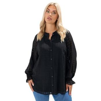 Blouse à col volant texturée Yours Curve