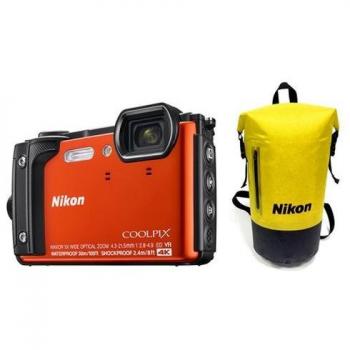 Coolpix W300 Nikon 16MP Zoom 5X Video 4K Wi‑Fi BT con Zaino Arancione