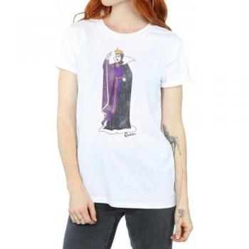 Damen Baumwoll T-Shirt: Schneewittchen, Evil Queen und die sieben Zwerge – Boyfriend Cut