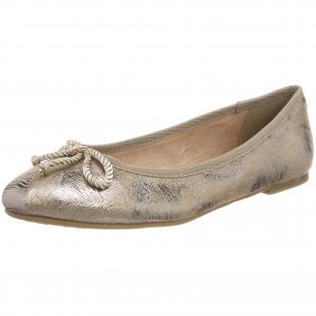 Tamaris Geschlossene Ballerinas für Damen, 22142, Braun (Pepper Metal.), 40 EU