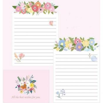 Cute Cat and Flowers Letter Writing Set