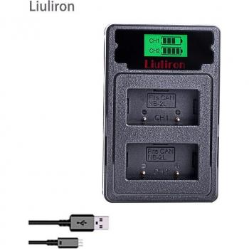 Batería y Cargador Dual USB 1400mAh NB-2L para Canon EOS 400D, S80, S70, S50, S60, 350D, G7, G9, Rebel XT