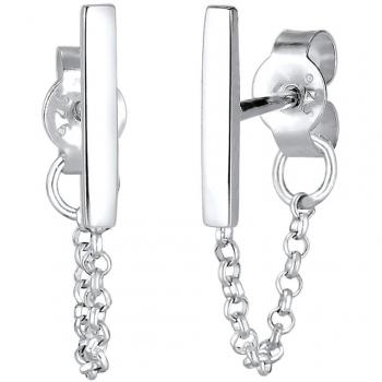 Accessori auricolari con catenina design geometrico in argento 925