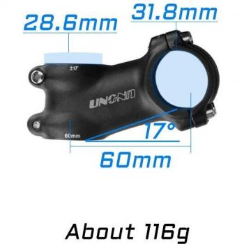 Tige de route UNO 17 degrés pour VTT