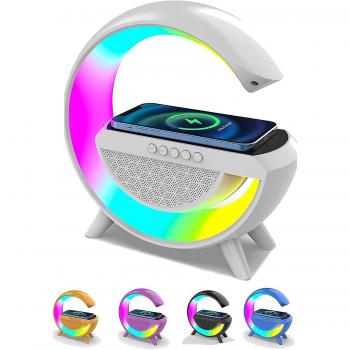 Despertador LED Colorido + Hub de Carga sin Cable