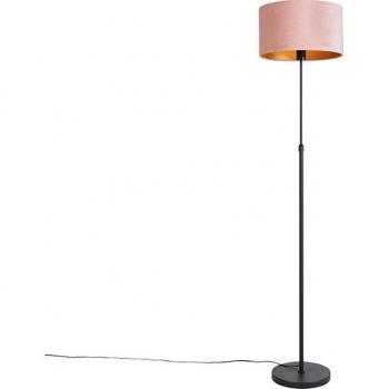 Lampadaire noir velours rose or 35 cm