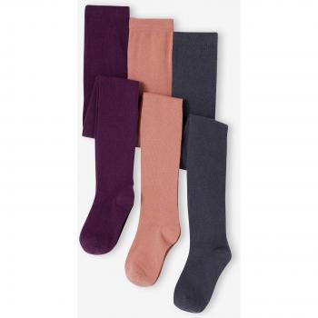 Vertbaut 3‑Pack Plum Tights for Girls – UK3/5 (Age 19–22)