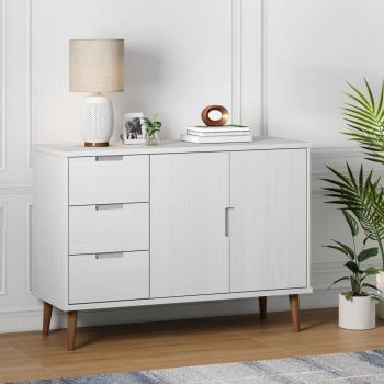 113x40x80 cm MOLDE Sideboard in White Solid Pine