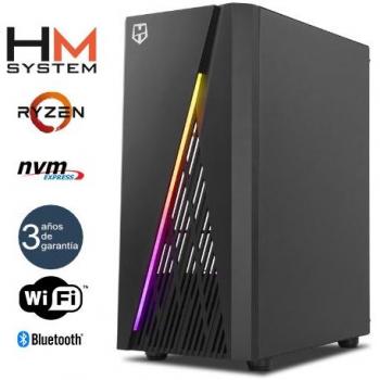 HM System C1 AMD Ryzen 5 4500 16GB 500GB SSD GTX1650 con RGB y 3 años de garantía