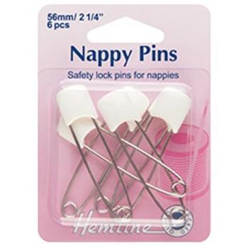 Hemline Safety Diaper Pins White