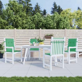 Outdoor Garden Lowback Chair Cushions – Green, 4 Pack – 100x50x3 cm