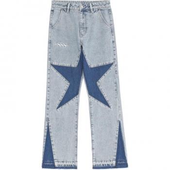 Harajuku Estrella Jeans Hombre Azul