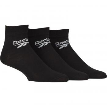 Reebok Core Cotton Quarter Socks Pack (3 Pairs) – Black, UK 4.5‑6