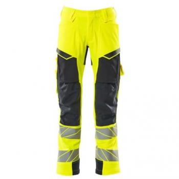 Masken-Guard Hose mit Kniepolster – 82C51 – Ultra-Hi‑Vis Gelb/Blau