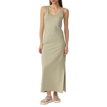 Weites Jerseykleid mit gestreiften Details