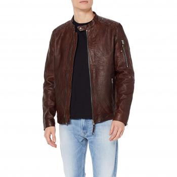 Lederjacke JJERICHARD CLEAN NOOS Braun für Herren Jack & Jones