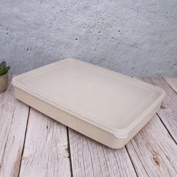Rejilla de Almacenamiento 24 Huevos – Caja Apilable con Tapa, Color Beige, Uso Doméstico y Culinario