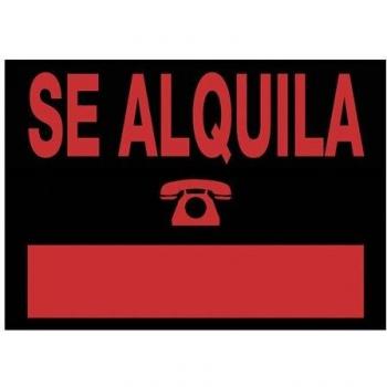 UNIPAPEL Cartel anunciador Se alquila 50x35cm PVC 6166NE, (5 u.)