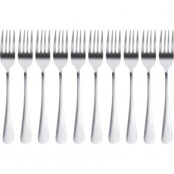Fourchettes à steak en inox 10 pièces 18.5 cm