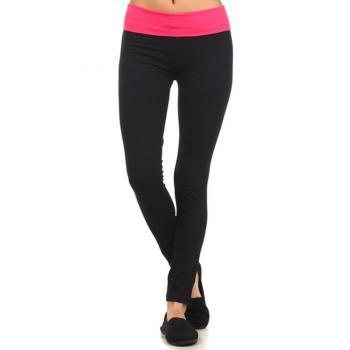 Mid‑Rise Pink Capri Yoga Pants – Medium