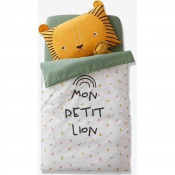 Housse de couette bébé Lion Ivoire/Vert