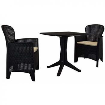 Anthrazit Rattan Bistro-Set 3-teilig