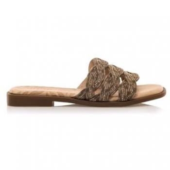 Mustang 53299: Sandalia Casual de Piel y Rafia