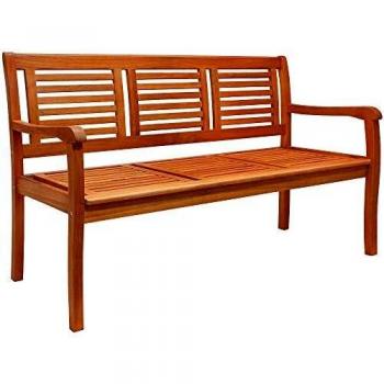 Casaria Gartenbank Eukalyptus Holz Wetterfest 480kg Belastbar