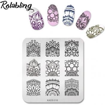 Plaque d'estampage ongles motif floral