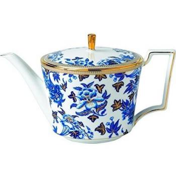 Floral Blue and White Hibiscus Teapot by Wedgwood (37.3 floz)