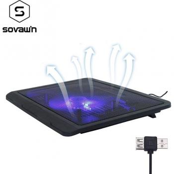 12-14 Inch External Laptop Cooling Pad with Metal Panel and LED