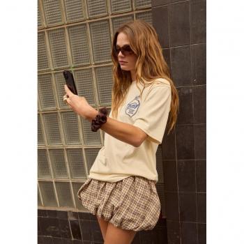 Stradivarius Brown Mini Skirt with Balloon Cut – S