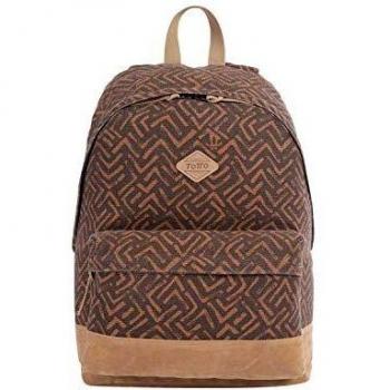 Mochila Totto Yerem con bolsillo frontal de color marrón